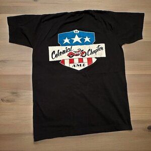 Vtg Motorcycle Distress Faded AMC Colonial New Jersey Shirt Skate Grunge 80s Med